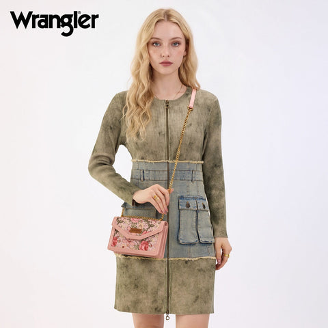 Wrangler Floral Print Chain Crossbody Bag