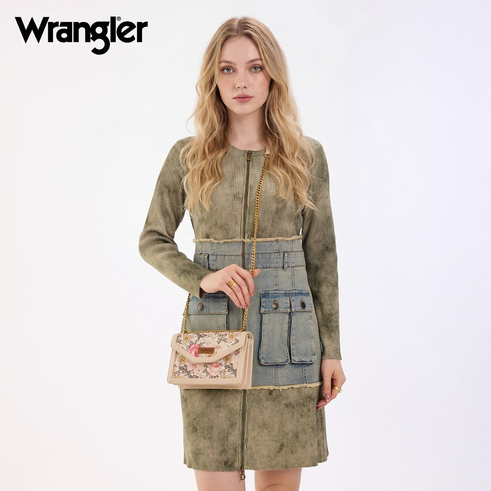 Wrangler Floral Print Chain Crossbody Bag