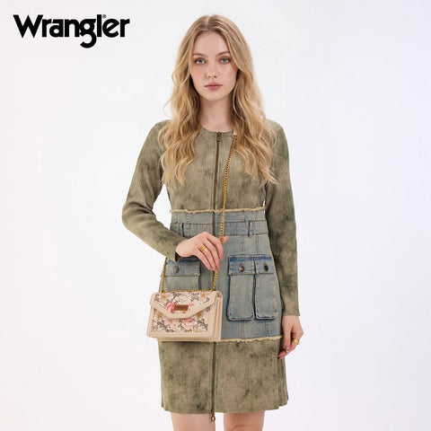 Wrangler Floral Print Chain Crossbody Bag