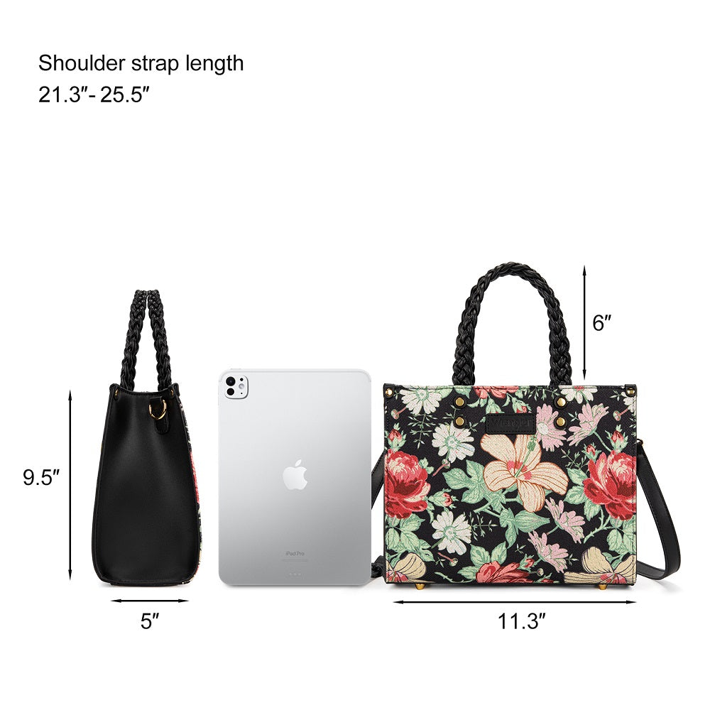 Wrangler Floral Print Braided Tote Bag