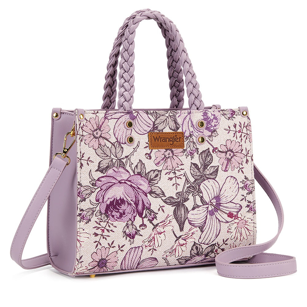 Wrangler Floral Print Braided Tote Bag