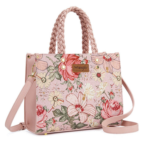 Wrangler Floral Print Braided Tote Bag