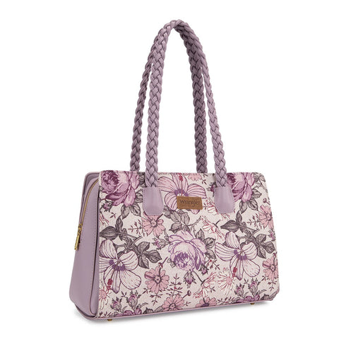 Wrangler Floral Print Braided Satchel Bag