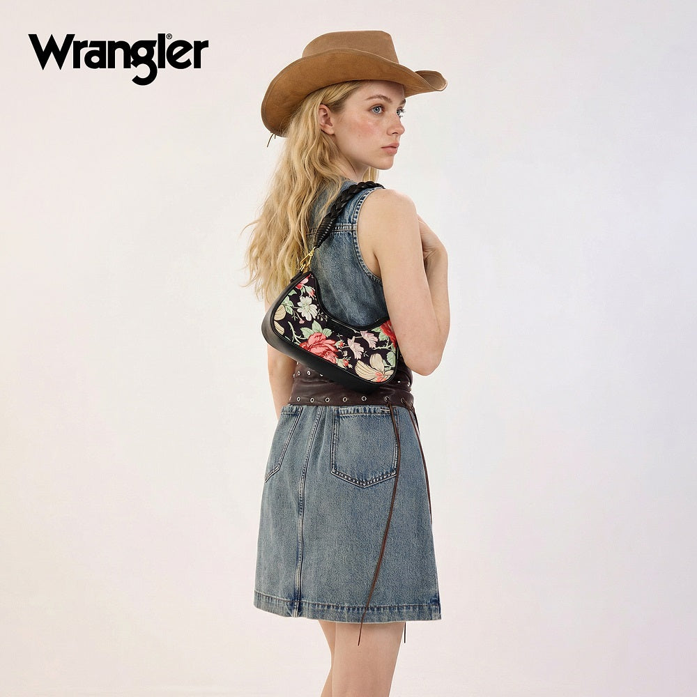 Wrangler Floral Print Braided Hobo Bag