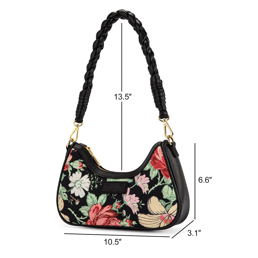 Wrangler Floral Print Braided Hobo Bag