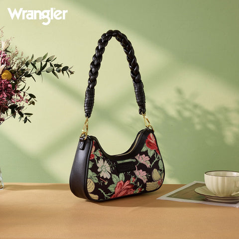 Wrangler Floral Print Braided Hobo Bag