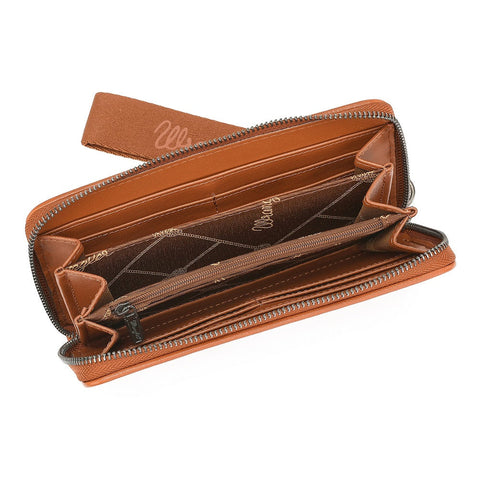 Wrangler Scroll Print Zip Around Wallet