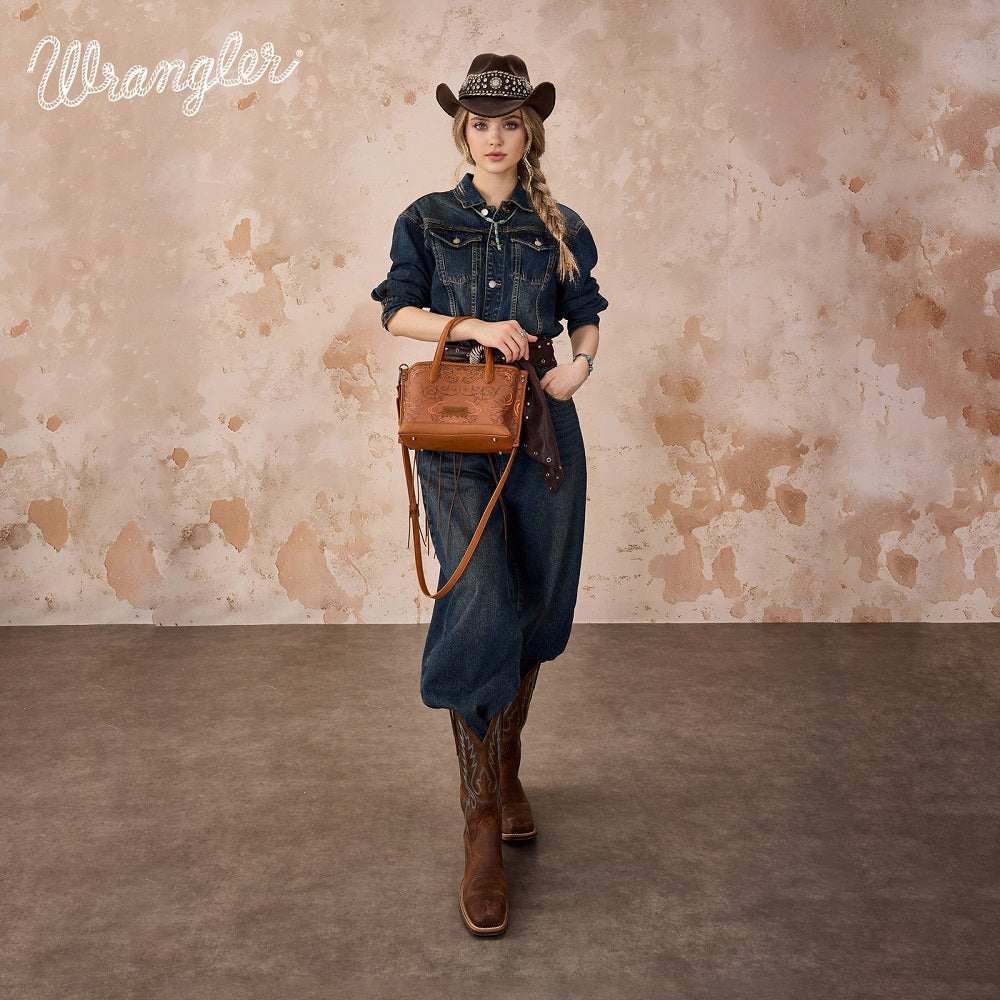 Wrangler Scroll Print Satchel Bag