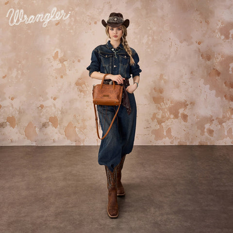 Wrangler Scroll Print Satchel Bag