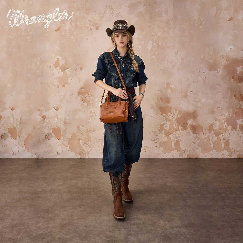 Wrangler Scroll Print Satchel Bag