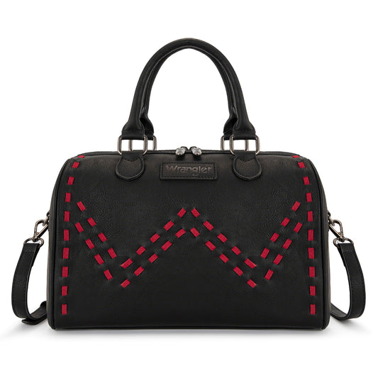 Wrangler Stitch Detail Classic Barrel Satchel/Crossbody