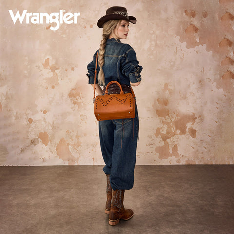 Wrangler Stitch Detail Classic Barrel Satchel/Crossbody
