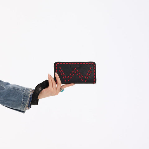 Wrangler Western Stitch Zip Around Wristlet Wallet