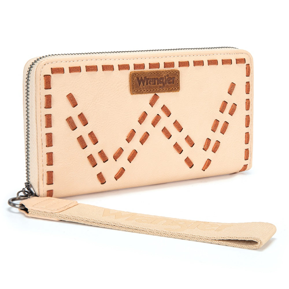 Wrangler Western Stitch Zip Around Wristlet Wallet