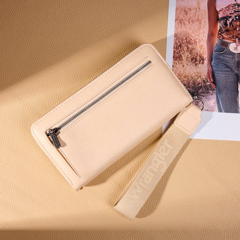 Wrangler Western Stitch Zip Around Wristlet Wallet
