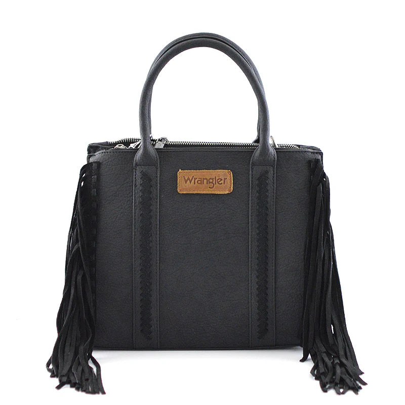 Wrangler Braided Fringe Tote Crossbody Bag