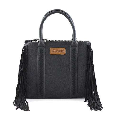 Wrangler Braided Fringe Tote Crossbody Bag