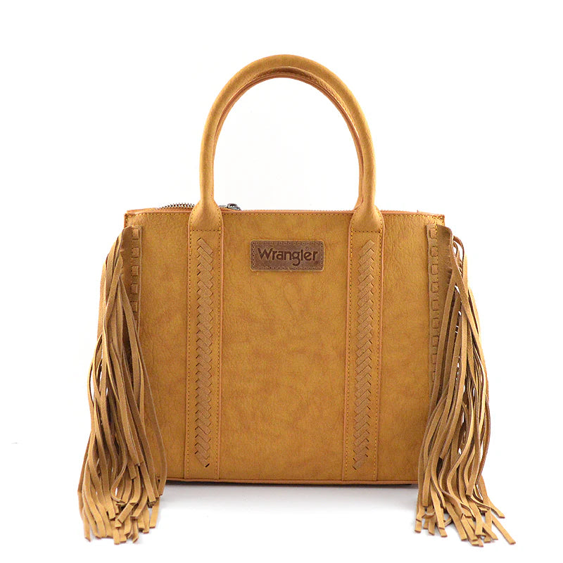Wrangler Braided Fringe Tote Crossbody Bag