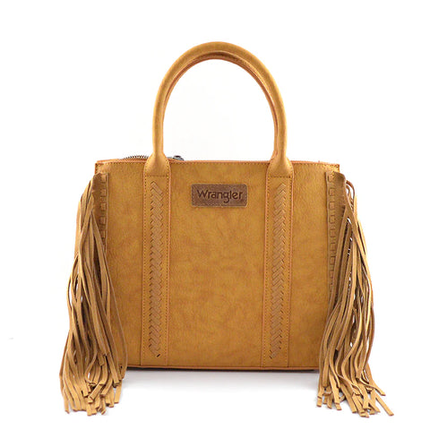 Wrangler Braided Fringe Tote Crossbody Bag