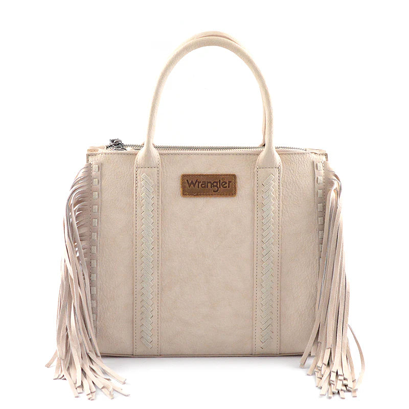 Wrangler Braided Fringe Tote Crossbody Bag