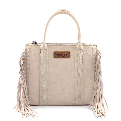 Wrangler Braided Fringe Tote Crossbody Bag