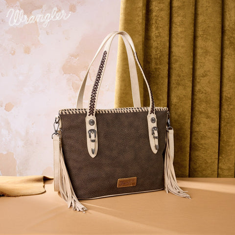 Wrangler Braided Tassel Tote Bag