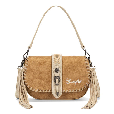 Wrangler Braided Tassel Saddle Crossbody Bag