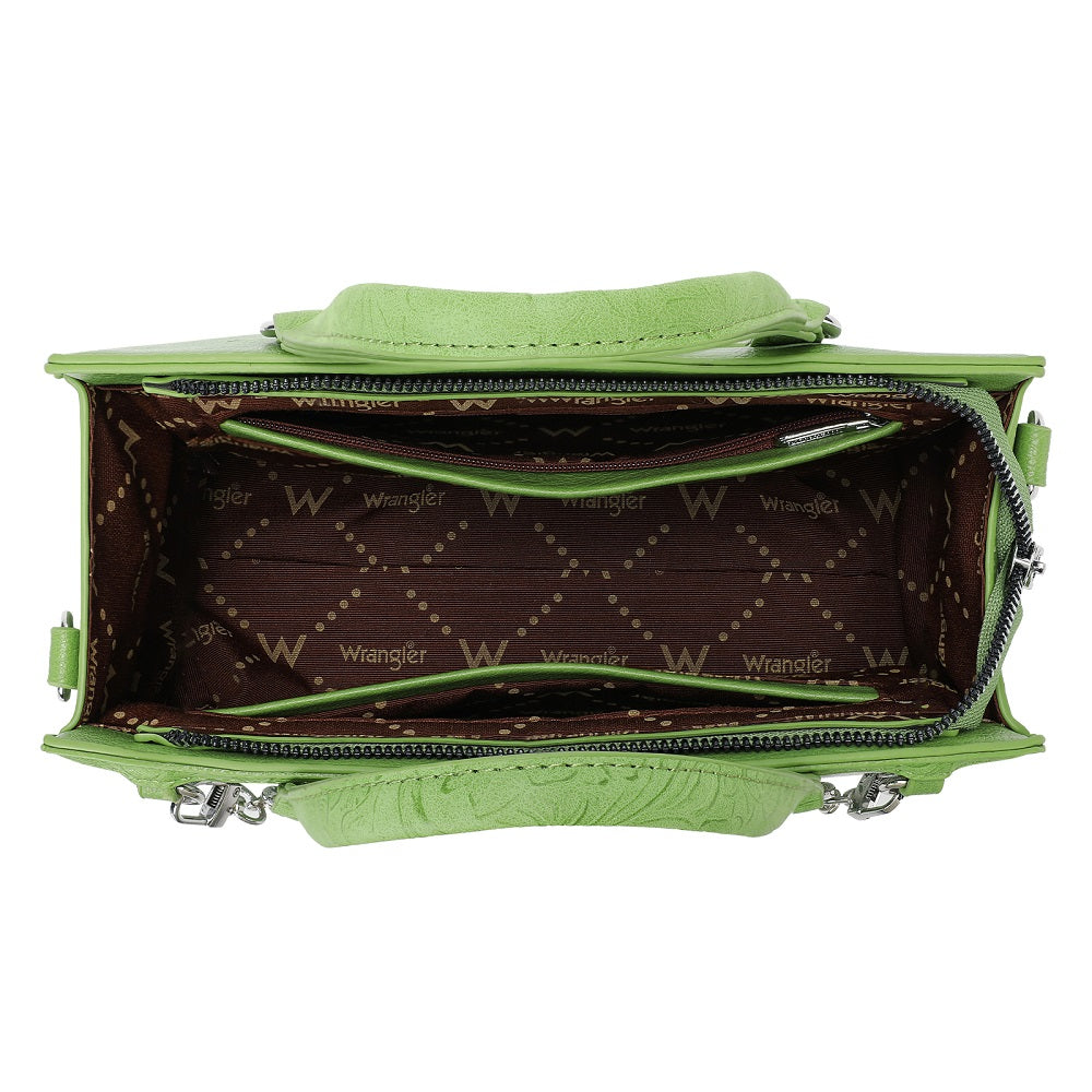 Wrangler Western Chic Lace with Chain Charm Satchel/Crossbody Bag