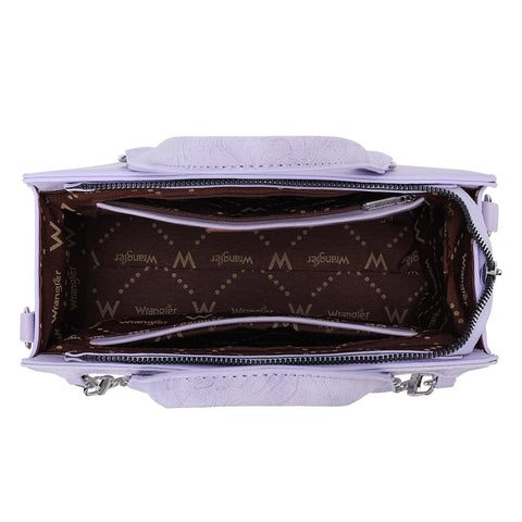 Wrangler Western Chic Lace with Chain Charm Satchel/Crossbody Bag
