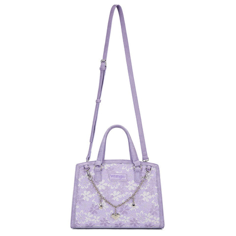 Wrangler Western Chic Lace with Chain Charm Satchel/Crossbody Bag