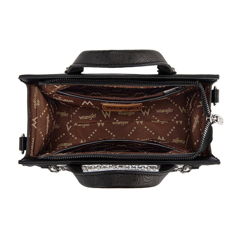 Wrangler Western Chic Lace with Chain Charm Satchel/Crossbody Bag