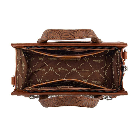 Wrangler Western Chic Lace with Chain Charm Satchel/Crossbody Bag