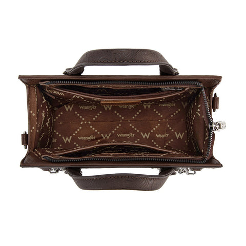 Wrangler Western Chic Lace with Chain Charm Satchel/Crossbody Bag
