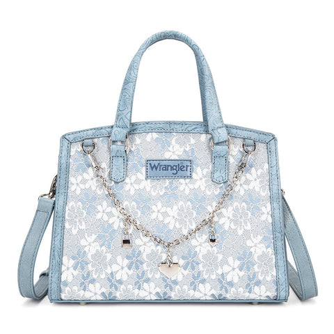 Wrangler Western Chic Lace with Chain Charm Satchel/Crossbody Bag