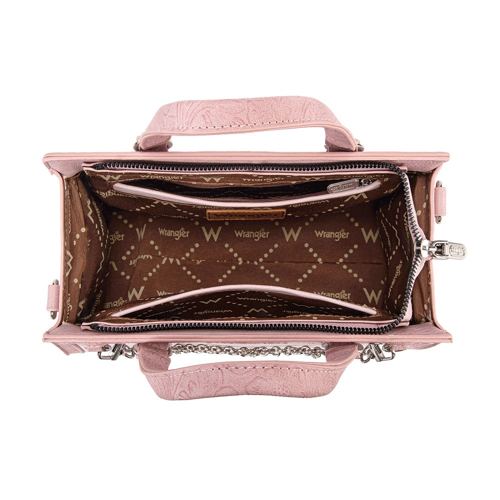 Wrangler Western Chic Lace with Chain Charm Satchel/Crossbody Bag