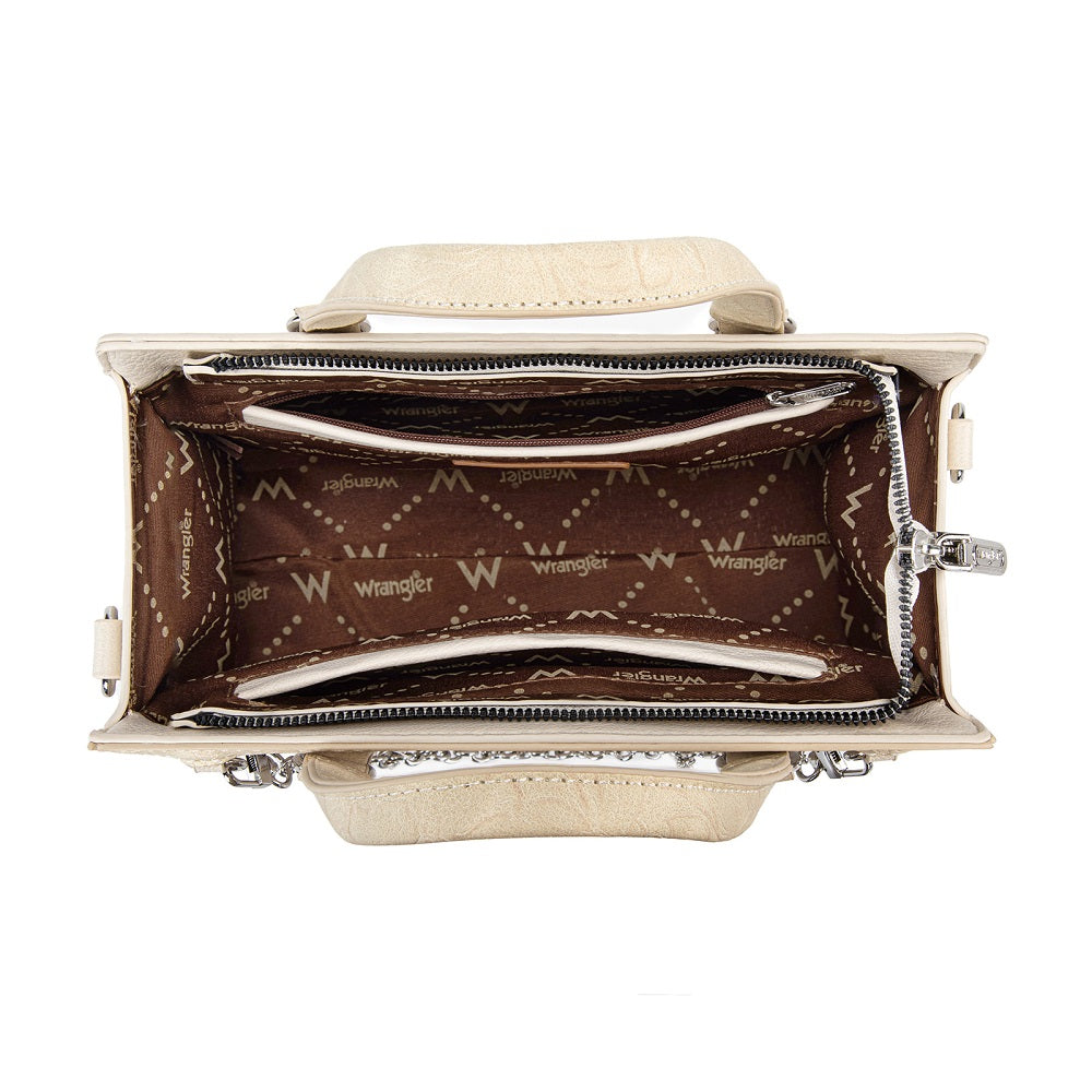 Wrangler Western Chic Lace with Chain Charm Satchel/Crossbody Bag