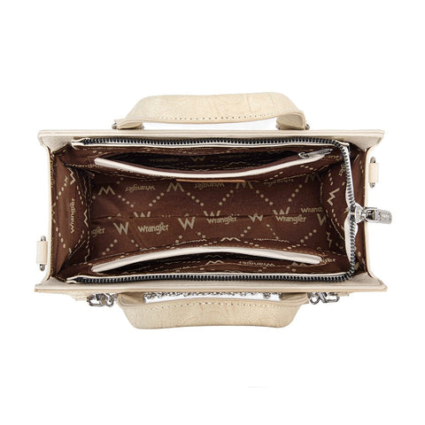 Wrangler Western Chic Lace with Chain Charm Satchel/Crossbody Bag