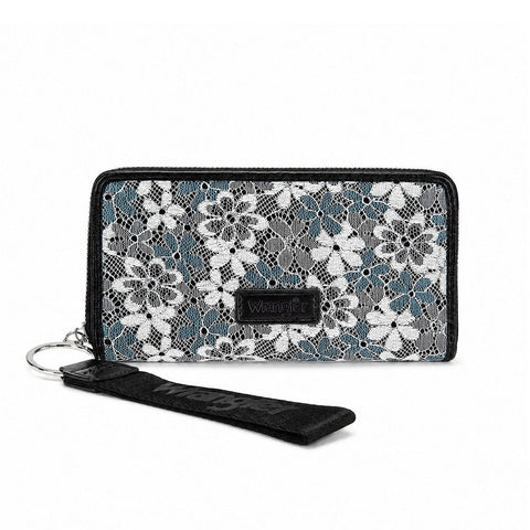 Wrangler Lace Floral RFID Blocking Zip Around Wallet