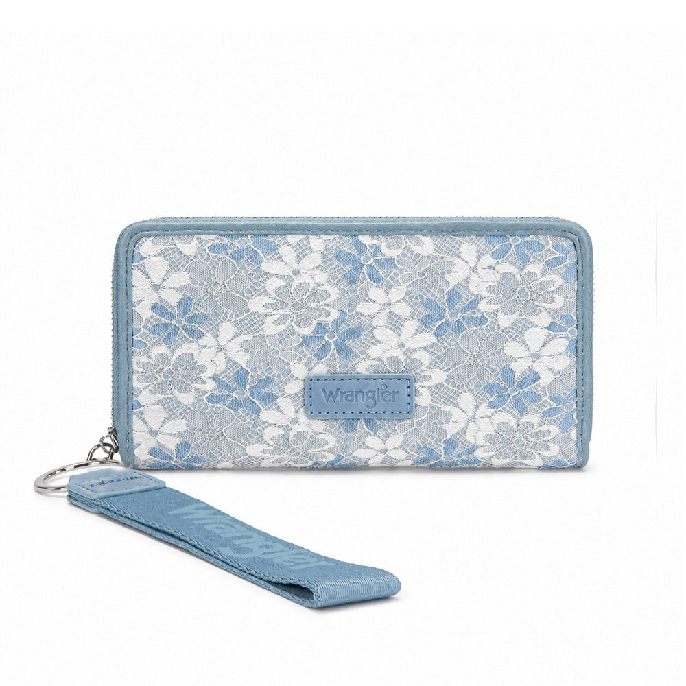 Wrangler Lace Floral RFID Blocking Zip Around Wallet