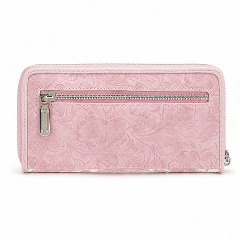 Wrangler Lace Floral RFID Blocking Zip Around Wallet