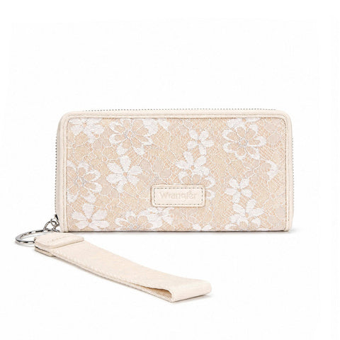 Wrangler Lace Floral RFID Blocking Zip Around Wallet