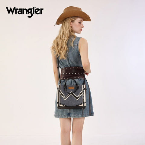 Wrangler Western Contrast Stitch Chevron Tote Bag