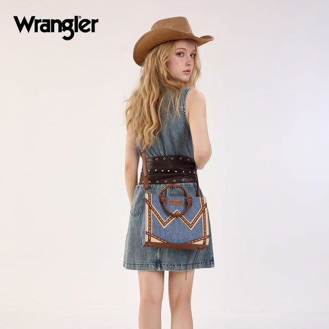 Wrangler Western Contrast Stitch Chevron Tote Bag