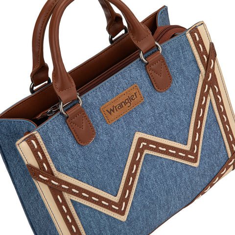 Wrangler Western Contrast Stitch Chevron Tote Bag