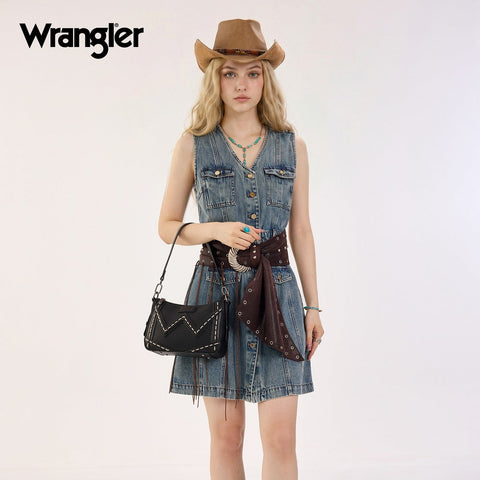 Wrangler Western Chevron Contrast Stitch Satchel Bag