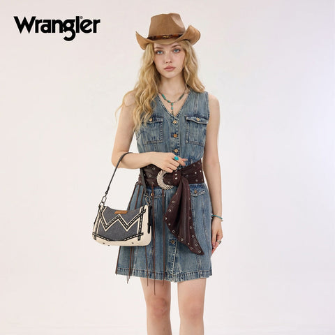 Wrangler Western Chevron Contrast Stitch Satchel Bag