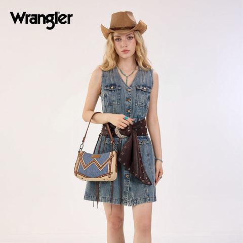 Wrangler Western Chevron Contrast Stitch Satchel Bag