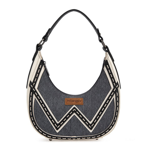 Wrangler Western Contrast Stitch Chevron Hobo Shoulder Bag