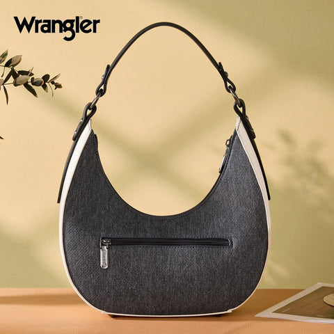 Wrangler Western Contrast Stitch Chevron Hobo Shoulder Bag