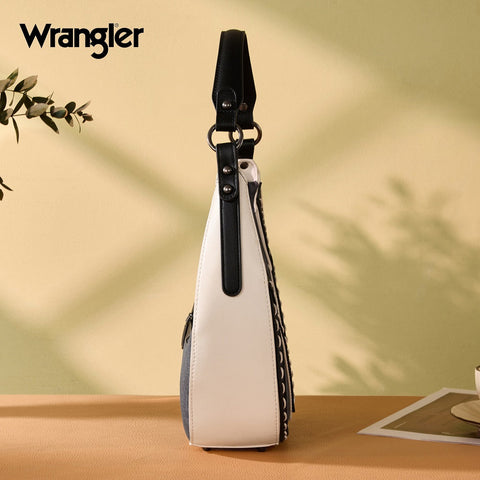 Wrangler Western Contrast Stitch Chevron Hobo Shoulder Bag